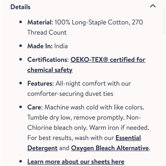 NWT Brooklinen Classic Percale Duvet (King) - Picture 9 of 9